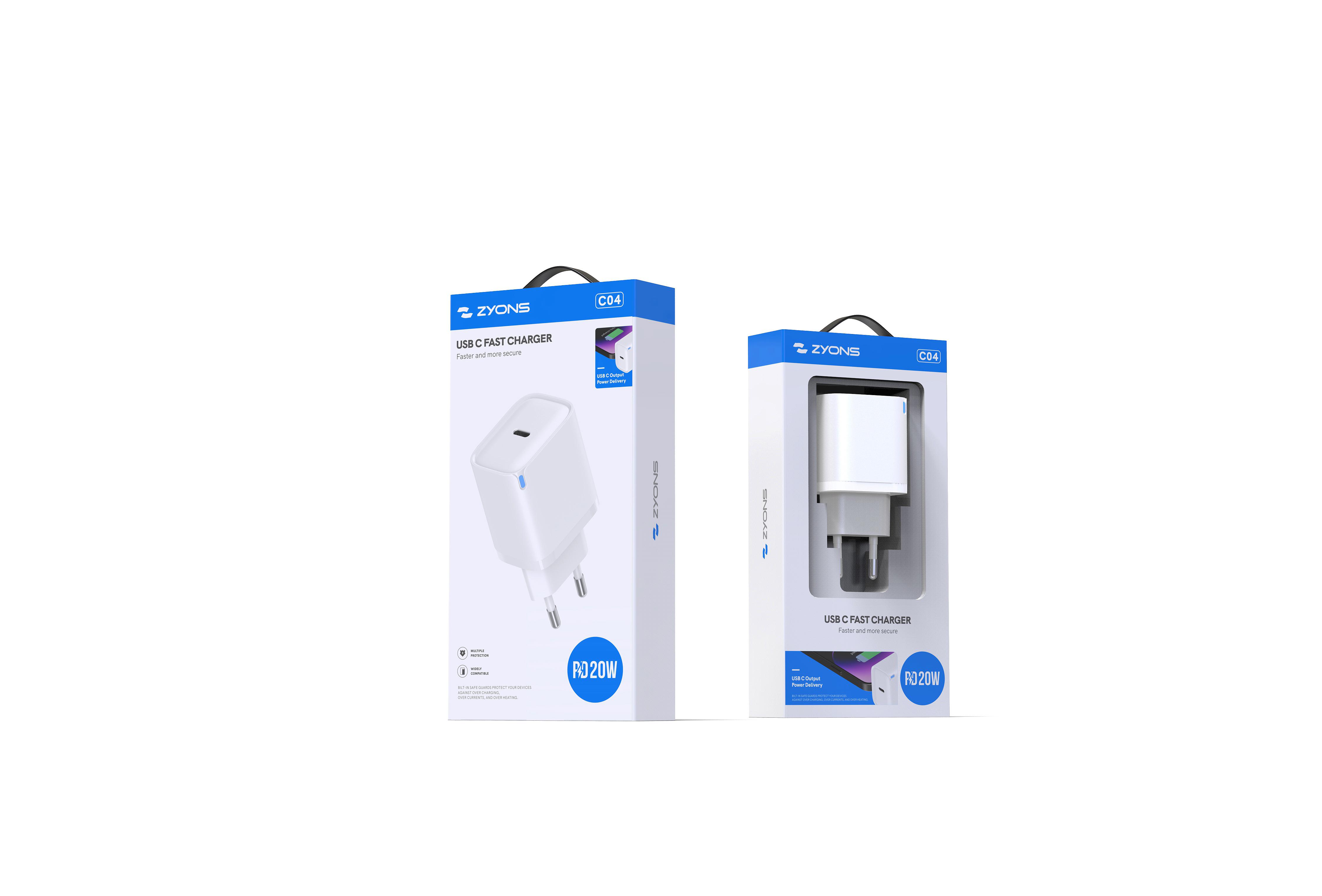 C04 Charger PD 20W & USB(C) 40W Max